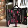 Apollo Tools 71 Piece Complete Household Tool Set with Clamp, Hacksaw, Carpenter Square, Screwdriver and Plier Sets for College, Home Repairs and DIY - Pink Ribbon - Pink - DT0204P view 3