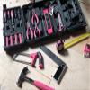 Apollo Tools 71 Piece Complete Household Tool Set with Clamp, Hacksaw, Carpenter Square, Screwdriver and Plier Sets for College, Home Repairs and DIY - Pink Ribbon - Pink - DT0204P view 4