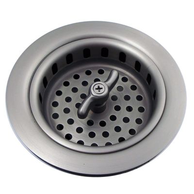 Mr. Scrappy 3.5" Sink Drain Assembly with Twist Lock Basket Strainer, Solid Brass, Brushed Nickel