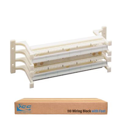ICC 110 Wiring Block with Feet, 100-Pair, Wall-Mount Block for Voice and Data, UL 1863, TAA & Section 889 Compliant