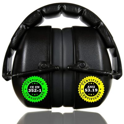 ClearArmor Safety Ear Muffs Hearing Ear Protection - 31.5 dB SNR Noise Reduction - Comfortable Earmuffs that Work for Hunting, Gun Range, Mowing