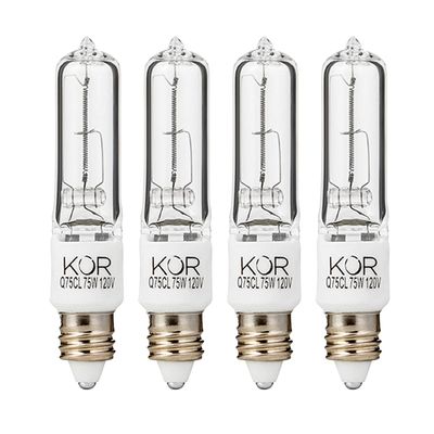 (Pack Of 4) Q75CL/MC - 75 Watt JD T4 E11 Mini Candelabra Base 120V Clear Light Bulbs