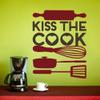 Kiss the Cook Wall Sticker-Kitchen Cooking Utensils Decor view 1
