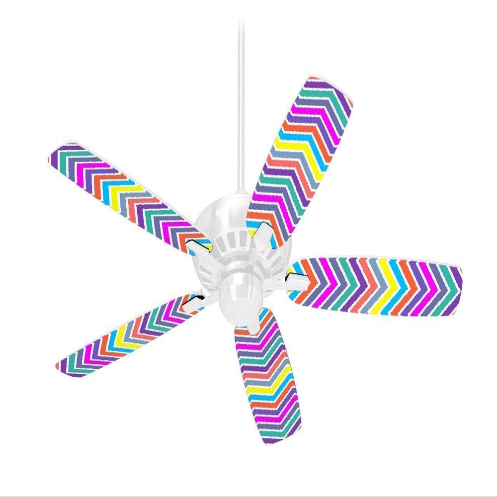 Zig Zag Colors 04 - Ceiling Fan Skin Kit fits most 42 inch fans (FAN and BLADES SOLD SEPARATELY)