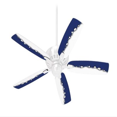 Ripped Colors Blue White - Ceiling Fan Skin Kit fits most 42 inch fans (FAN and BLADES SOLD SEPARATELY)