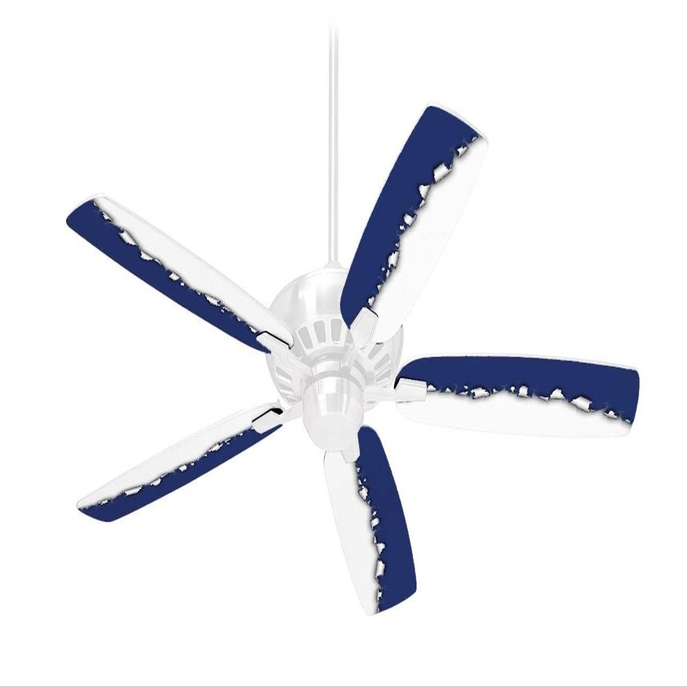 Ripped Colors Blue White - Ceiling Fan Skin Kit fits most 42 inch fans (FAN and BLADES SOLD SEPARATELY)