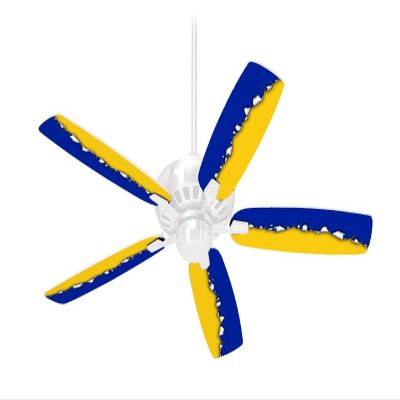 Ripped Colors Blue Yellow - Ceiling Fan Skin Kit fits most 42 inch fans (FAN and BLADES SOLD SEPARATELY)