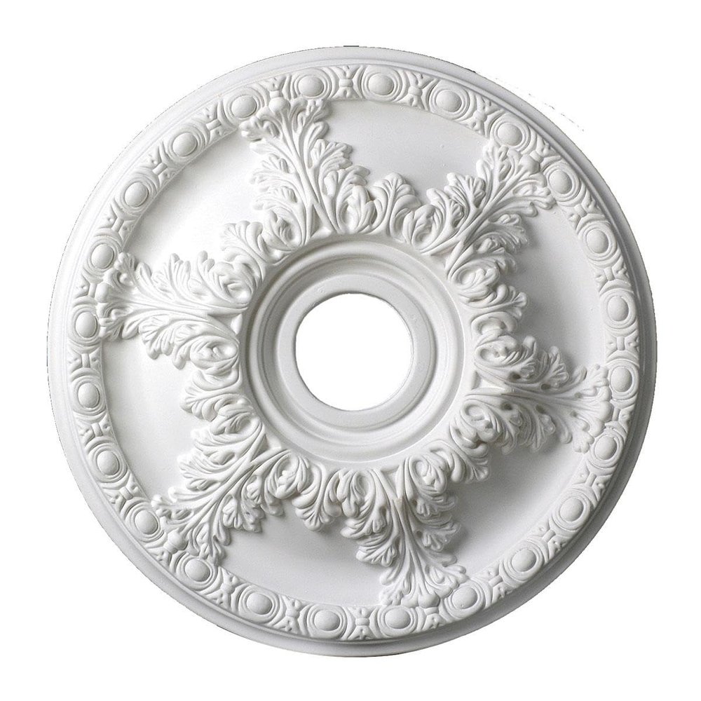 18 inch x 1-7/8 inch Leaf and Running Bead Polyurethane Ceiling Medallion Single Pack
