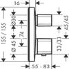 hansgrohe Ecostat E Thermostatic Mixer for 2 outlets with Integrated Shut Off/Diverter Valve, Chrome 15708000 view 3