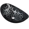 Hand Painted Black and Silver Oval Glass Sink NOHP-G012-8031 view 1