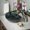 Hand Painted Black and Silver Oval Glass Sink NOHP-G012-8031 view 2