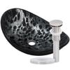 Hand Painted Black and Silver Oval Glass Sink NOHP-G012-8031 view 3