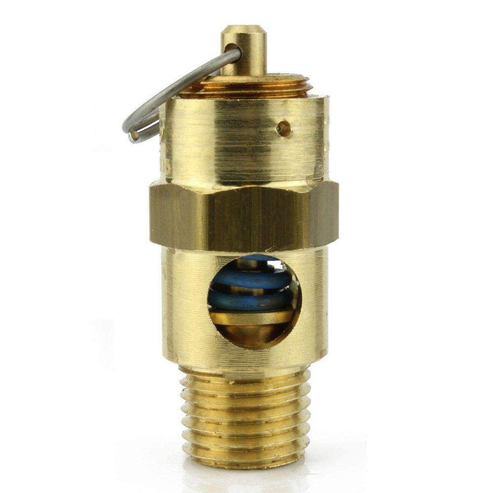 New 1/4" ASME Brass Safety relief Valve 125 PSI American made Compressed air pop off valve