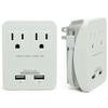 RND Compact Power Station 2.4 Amp Dual USB Ports, 2 AC Outlet Wall Charger (white) view 1