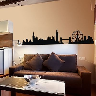 London Skyline Wall Decal London Skyline Silhouette Wall Sticker England City Wall Decor Wall Graphic Home Art Decoration Black