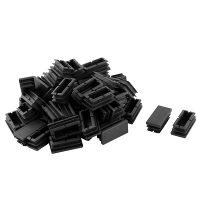 uxcell Rectangle Blanking End Tube Caps Inserts 20mmx40mm 50Pcs Black