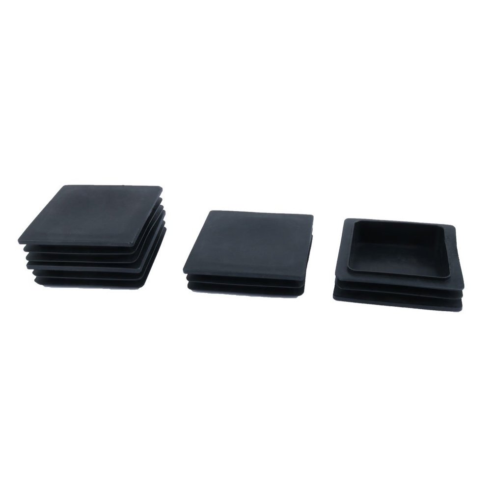 uxcell 100mmx100mm Plastic Square Inserts End Blanking Caps Black 4 Pcs
