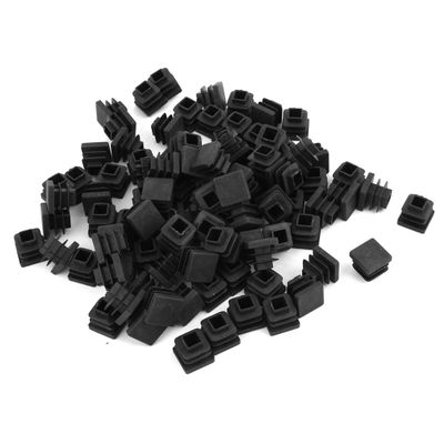 uxcell Square Non Slip Caps Tubing Inserts Bung 15mmx15mm 100Pcs Black