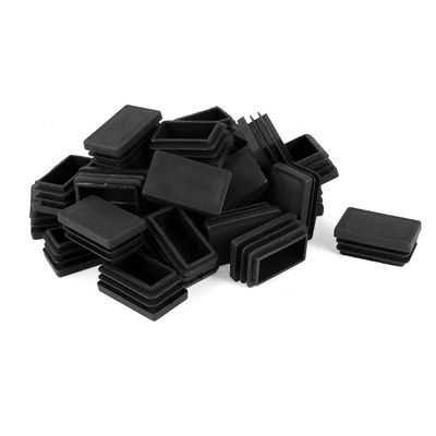 uxcell Rectangle Blanking End Tube Cap Insert Bung 50x30mm 30pcs Black