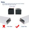 uxcell Plastic Square Tube Inserts End Blanking Caps 28mmx28mm 20Pcs Black view 3