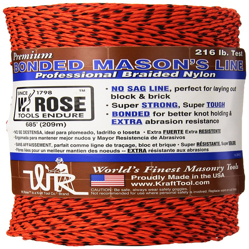 Kraft Tool RO686 Super Tough Bonded Braided Nylon Line Orange & Black - 685'