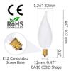 Simba Lighting Candelabra Flame Tip Frosted CA10 25W E12 Base 120V, 12 Pack view 4