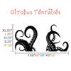 DigTour WallArt Octopus Tentacles Wall Decal Sprut Kraken Wall Sticker Ocean Sea Animal Wall Graphic Vinyl Home Art Decor Black view 3