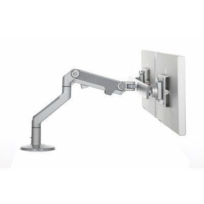 Humanscale M8 Monitor Height Adjustable 2 Screen Desk Mount Finish: Silver with Gray Trim, Base Type: Clamp