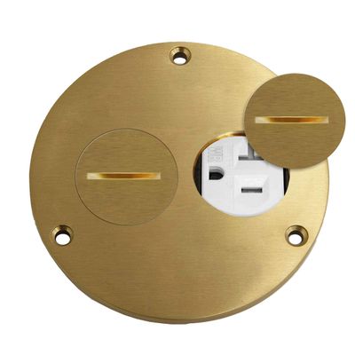 ENERLITES 975501-C Screw Cap Floor Box Cover, 4" Diameter, 20A Tamper-Weather Resistant Receptacle Outlet, Watertight Gaskets, 975501-C, UL Listed
