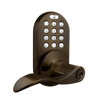 MiLocks DKL-02AQ Electronic Keyless Entry Touchpad Lever Door Lock, Antique Brass