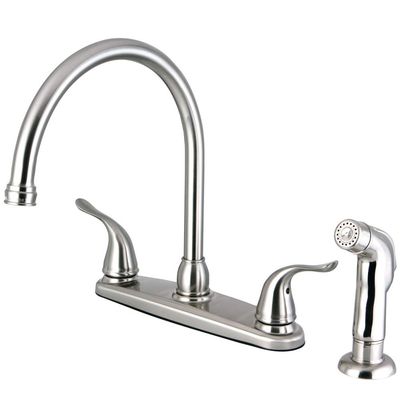 Kingston Brass FB2798YLSP Yosemite 8 Inch Centerset Kitchen Faucet, 8-3/4 inch in Spout Reach, Brushed Nickel