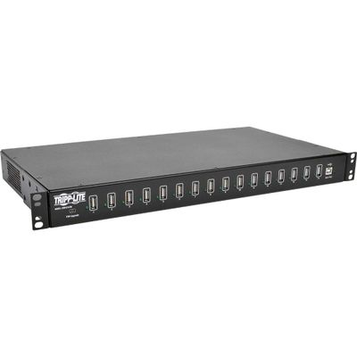 TRIPP LITE 16-Port USB Sync Charging Hub Station Tablet Smartphone iPad/iPhone Rackmount TAA (U280-016-RM), Black