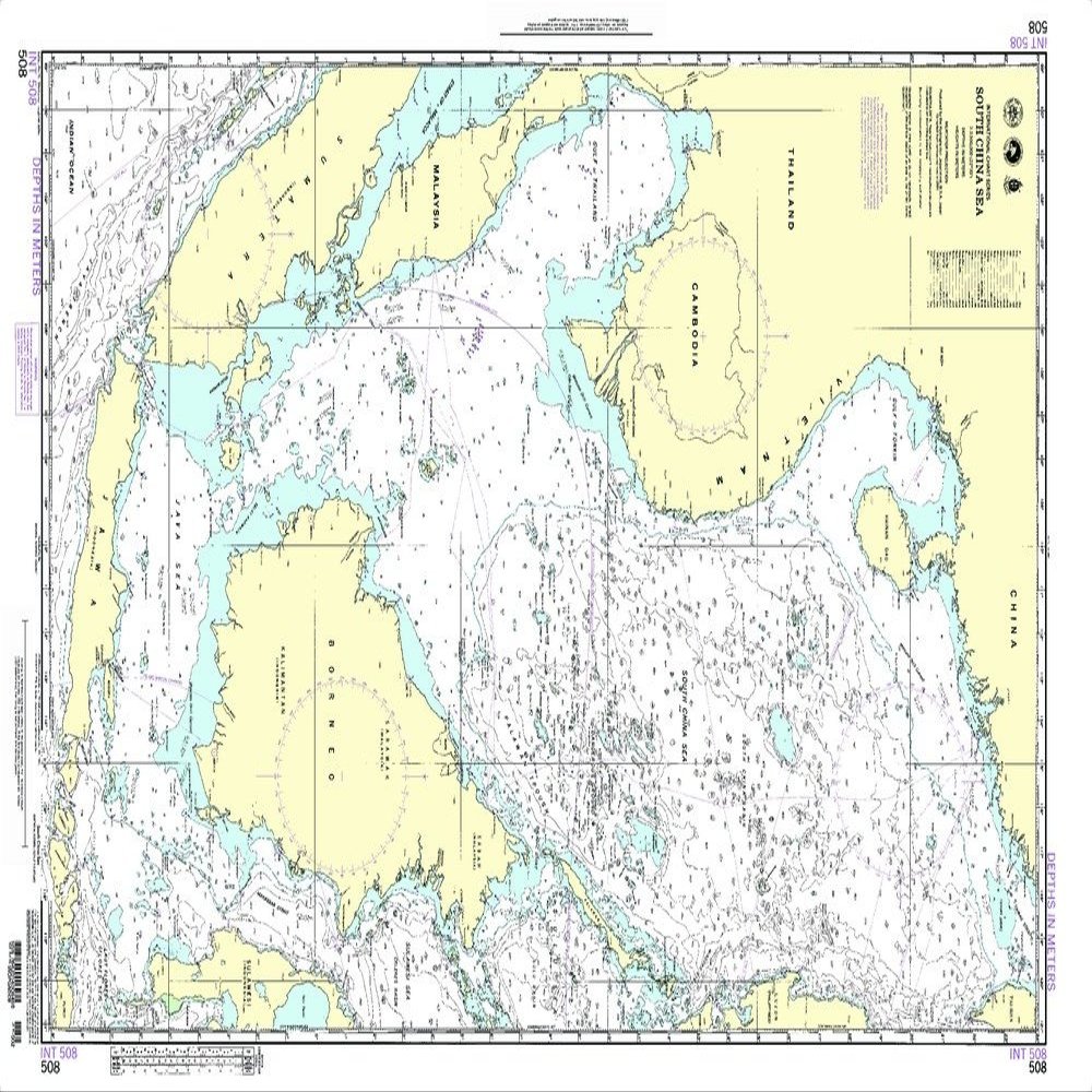 NGA Chart 508: South China Sea (WATERPROOF) 29 x 43
