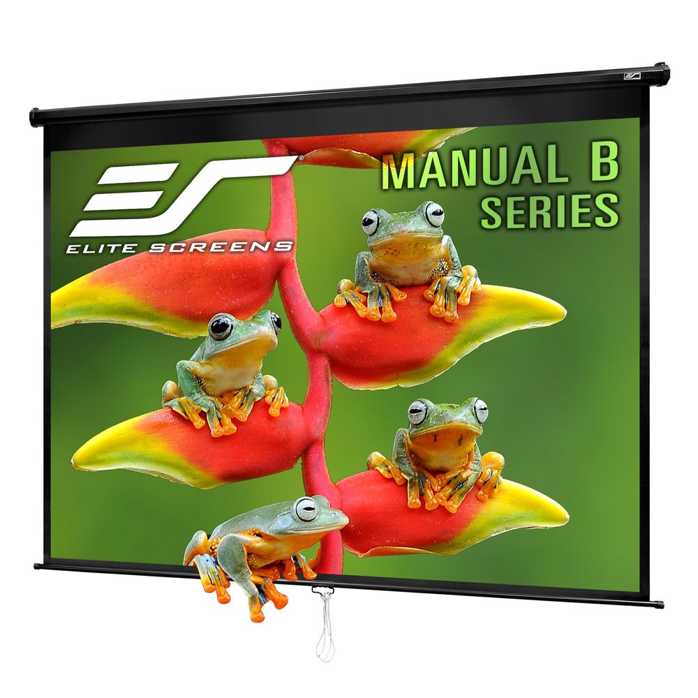 Elite Screens Manual B, 120-INCH 4:3, Manual Pull Down Projector Screen 4K / 8K Ultra HDR 3D Ready with Slow Retract Mechanism, 2-YEAR WARRANTY, M120V