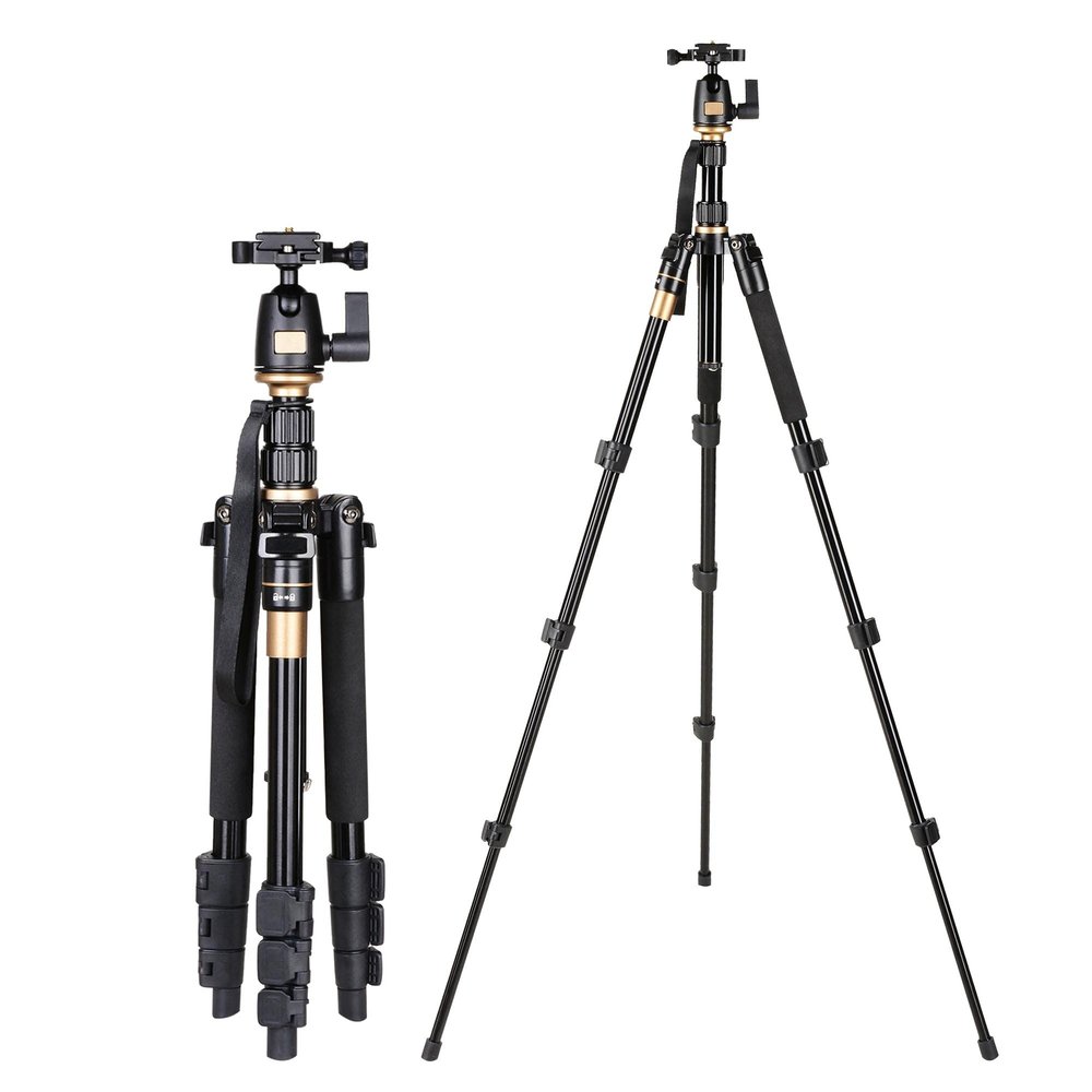 AW 60 Inch Compact Camera Travel Monopod Tripod 360 Degree Swivel Ball Head 1/4 Quick Release Plate Carry Bag 5 Section Height Adjustable