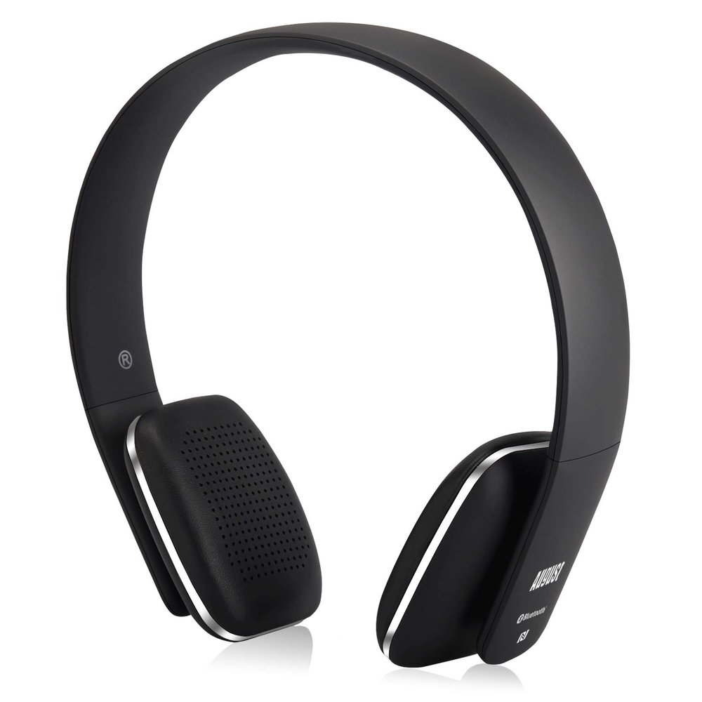August Wireless Headphones - Cordless Bluetooth Headset with Microphone,Black
