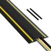 D-Line 6ft Floor Cord Cover, Made in USA Linkable Cable Protector, Hide Extension Cords, Protect Cords, Prevent Cable Trips, Cord Hider, Heavy Duty - Cord Cavity = 1.18" (W) x 0.39" (H), Black/Yellow view 1