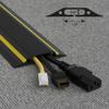 D-Line 6ft Floor Cord Cover, Made in USA Linkable Cable Protector, Hide Extension Cords, Protect Cords, Prevent Cable Trips, Cord Hider, Heavy Duty - Cord Cavity = 1.18" (W) x 0.39" (H), Black/Yellow view 3