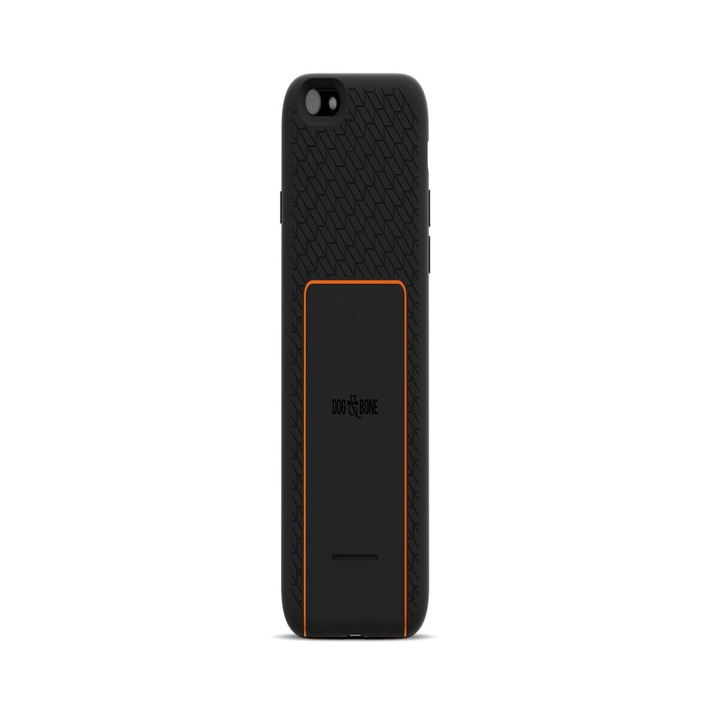 Dog & Bone Backbone Starter Pack - Wireless Charging iPhone 6, iPhone 6s case with Wireless Charge Pad - Black & Orange