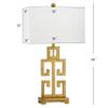 SAFAVIEH Lighting Collection  Greek Key Table Lamp Set of 2  Antique Gold Metal Base with White Fabric Shade, LED Bulbs Included, 29-Inch Bedroom Living Room Desk Lamps (LIT4305A-SET2) view 2