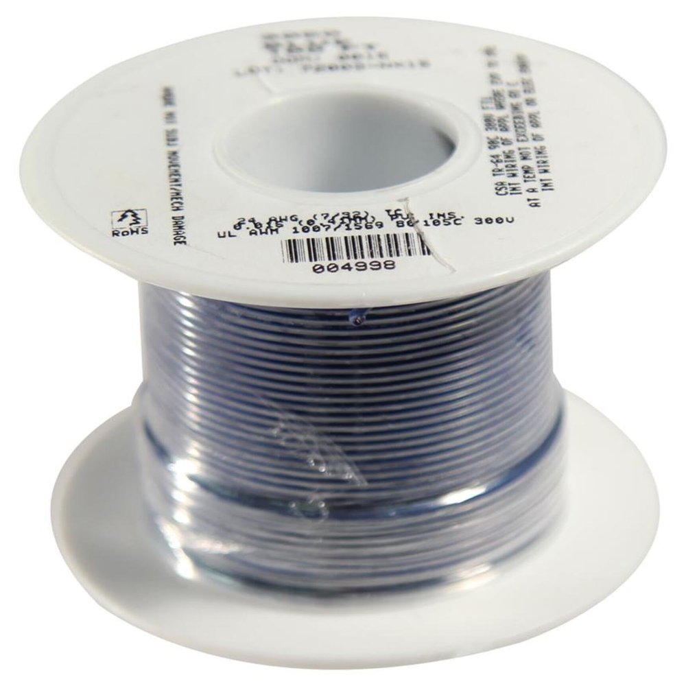 ALPHA WIRE 3050 BL005 (PRICE/SP OF 100) HOOK UP WIRE, 100FT, 24AWG, BLUE, CONDUCTOR AREA CSA:0.229MM, COPPER, JACKET COLOR:BLUE, JACKET MATERIAL:PVC, OPERATING TEMPERATURE MAX:105C ROHS COMPLIANT: Y