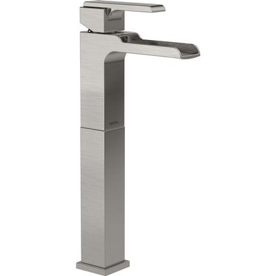 Delta 768LF Ara 1.2 GPM Single Hole Waterfall Bathroom Faucet with Riser - Less Metal Pop-Up Drain Assembly - Brilliance Stainless