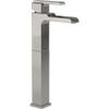 Delta 768LF Ara 1.2 GPM Single Hole Waterfall Bathroom Faucet with Riser - Less Metal Pop-Up Drain Assembly - Brilliance Stainless view 1