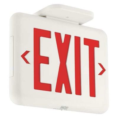 Dual-Lite Exit Sign, White, 1 or 2 Face(s), LED, Universal Mount, Nickel-Metal Hydride EVEURWEI - 1 Each