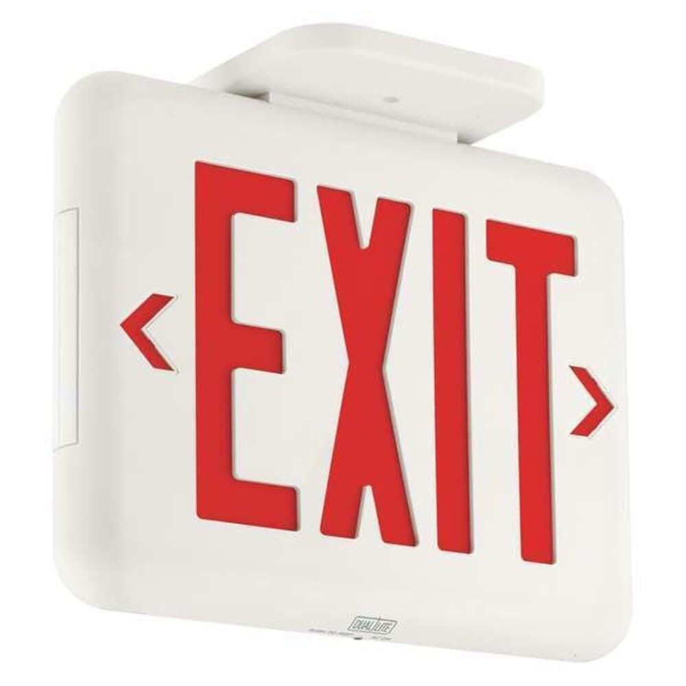 Dual-Lite Exit Sign, White, 1 or 2 Face(s), LED, Universal Mount, Nickel-Metal Hydride EVEURWEI - 1 Each
