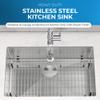 Zuhn Modena 30-Inch Undermount Kitchen Sink, Single Bowl 16 Gauge T304 18/10 Stainless Steel, Brushed Finish, Sound Guard, 30 x 18 x 10 in view 2