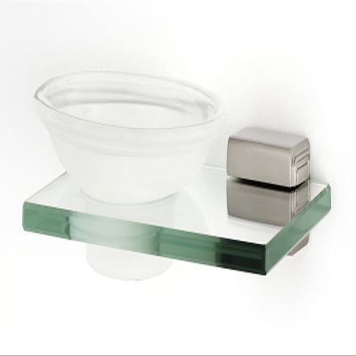 Alno Creations Cube Collection Soap Holder With Dish -a6530-sn- Satin Nickel