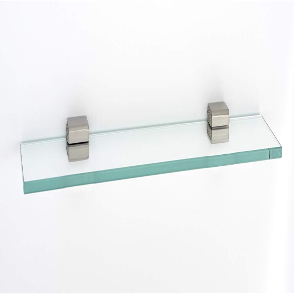 Alno Cube Series 24" Glass Shelf with Brackets - Satin Nickel