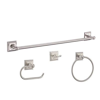 Designers Impressions Aurora Series 4 Piece Satin Nickel Bathroom Hardware Set