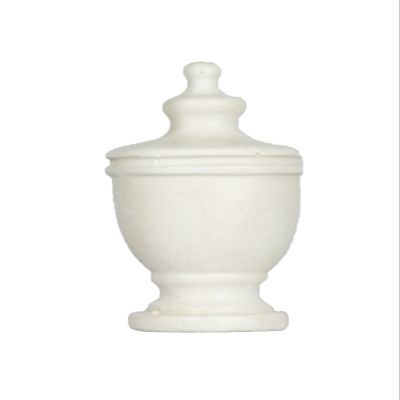 Urbanest Deluxe Urn Lamp Finial, Distressed White, 1-7/8-inch Tall